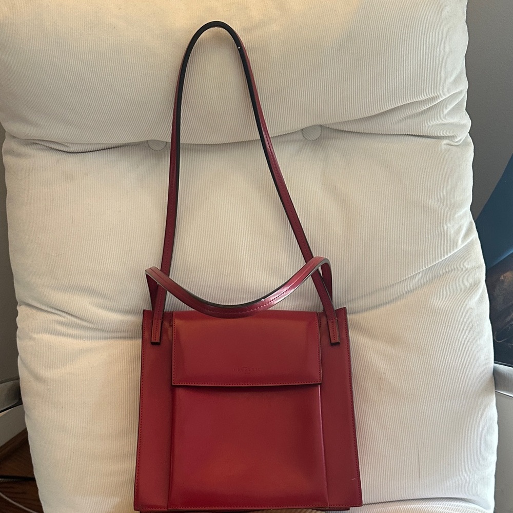 Modern leather Red Shoulder Bag